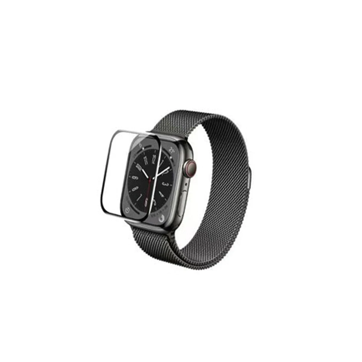 URR Apple Watch 44mm 2in1 PMMA Nano Ekran Koruyucu - Siyah